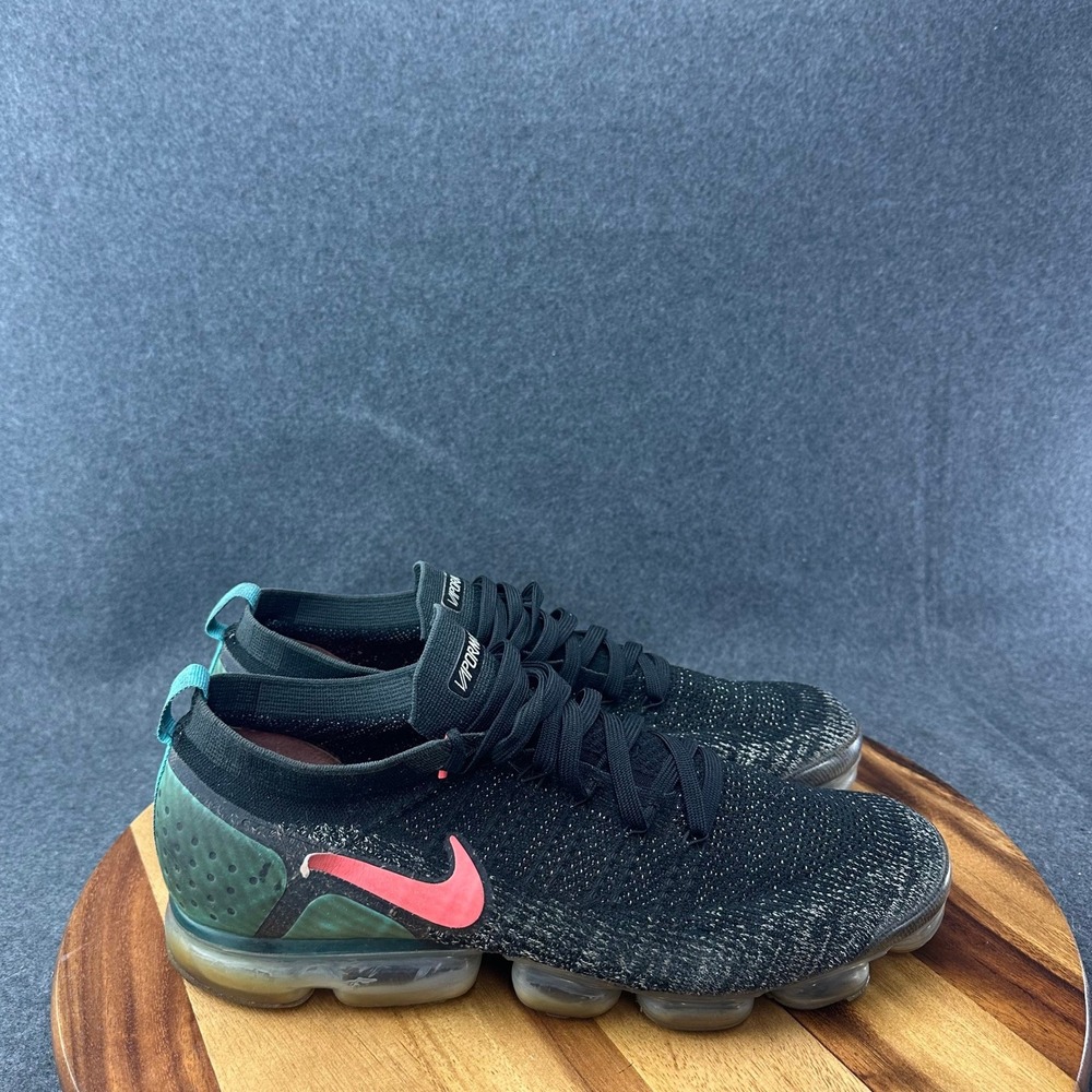 Nike Air VaporMax 2.0 Flyknit Mens Black Hot Punch Dusty Cactus 942842-003 Sz 14